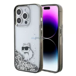   Karl Lagerfeld KLHCP15LLKCNSK iPhone 15 Pro 6.1" átlátszó keménytok folyékony csillogó Choupette