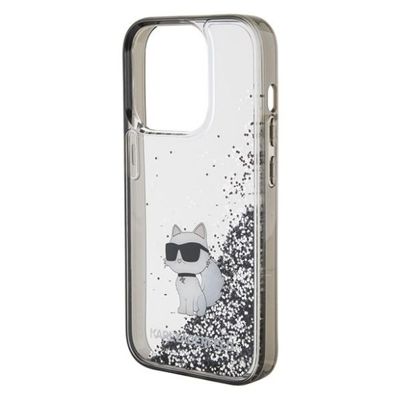 Karl Lagerfeld KLHCP15LLKCNSK iPhone 15 Pro 6.1" átlátszó keménytok folyékony csillogó Choupette