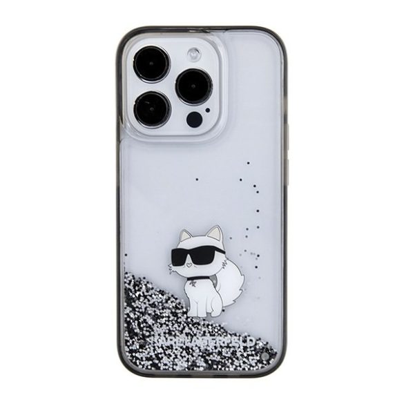 Karl Lagerfeld KLHCP15XLKCNSK iPhone 15 Pro Max 6.7" átlátszó keménytok folyékony csillogó Choupette
