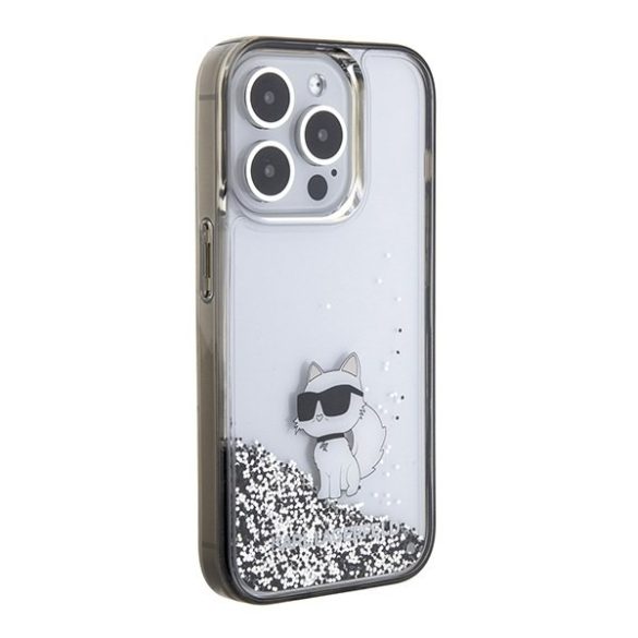 Karl Lagerfeld KLHCP15XLKCNSK iPhone 15 Pro Max 6.7" átlátszó keménytok folyékony csillogó Choupette