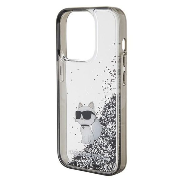 Karl Lagerfeld KLHCP15XLKCNSK iPhone 15 Pro Max 6.7" átlátszó keménytok folyékony csillogó Choupette