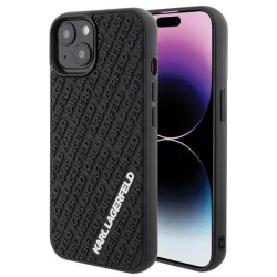   Karl Lagerfeld KLHCP15S3DMKRLK iPhone 15 6.1" fekete keménytok 3D gumi több logóval