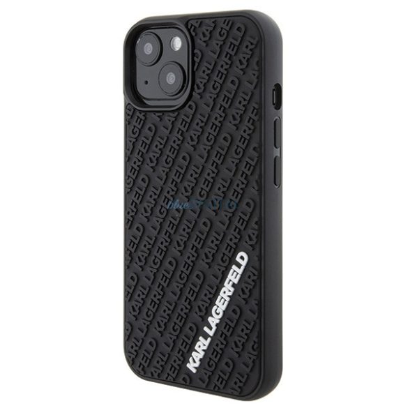 Karl Lagerfeld KLHCP15S3DMKRLK iPhone 15 / 14 / 13 6.1" fekete keménytok 3D gumi több logóval
