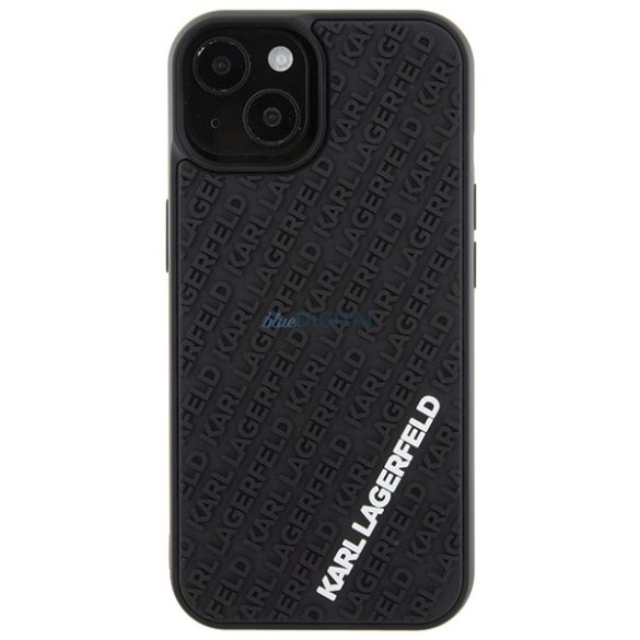 Karl Lagerfeld KLHCP15S3DMKRLK iPhone 15 / 14 / 13 6.1" fekete keménytok 3D gumi több logóval