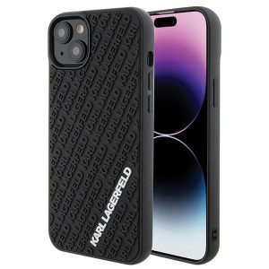 Karl Lagerfeld KLHCP15M3DMKRLK iPhone 15 Plus / 14 Plus 6.7" fekete keménytok 3D gumi többszörös logóval