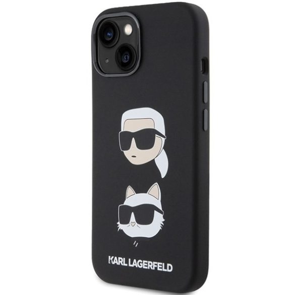 Karl Lagerfeld KLHCP15MSDHKKCNK iPhone 15 Plus / 14 Plus 6.7" fekete szilikon Karl&Choupette fej tok