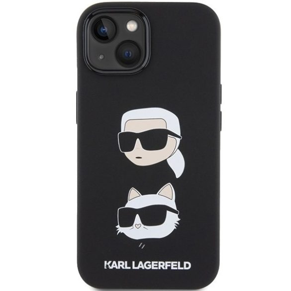 Karl Lagerfeld KLHCP15MSDHKKCNK iPhone 15 Plus / 14 Plus 6.7" fekete szilikon Karl&Choupette fej tok