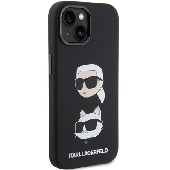 Karl Lagerfeld KLHCP15MSDHKKCNK iPhone 15 Plus / 14 Plus 6.7" fekete szilikon Karl&Choupette fej tok