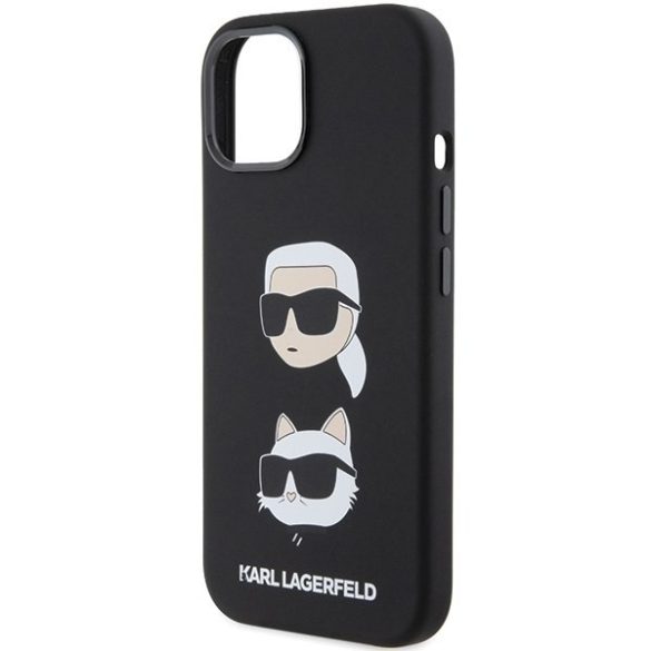 Karl Lagerfeld KLHCP15MSDHKKCNK iPhone 15 Plus / 14 Plus 6.7" fekete szilikon Karl&Choupette fej tok