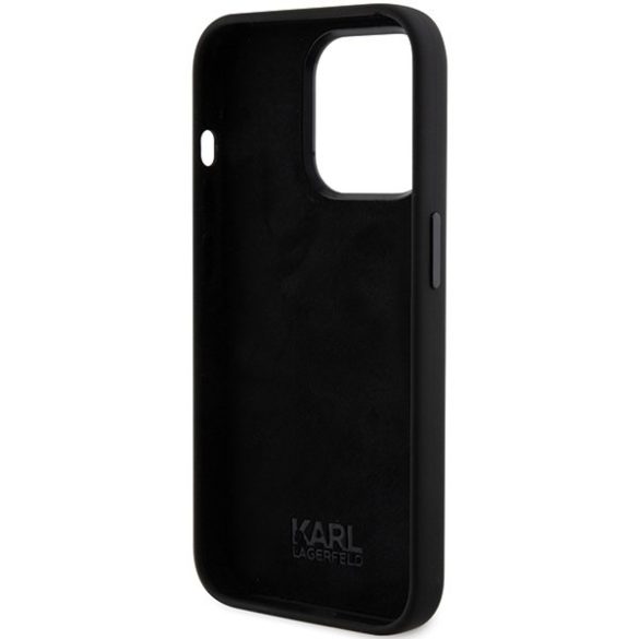 Karl Lagerfeld KLHCP15LSDHKKCNK iPhone 15 Pro 6.1" fekete szilikon Karl&Choupette fej tok