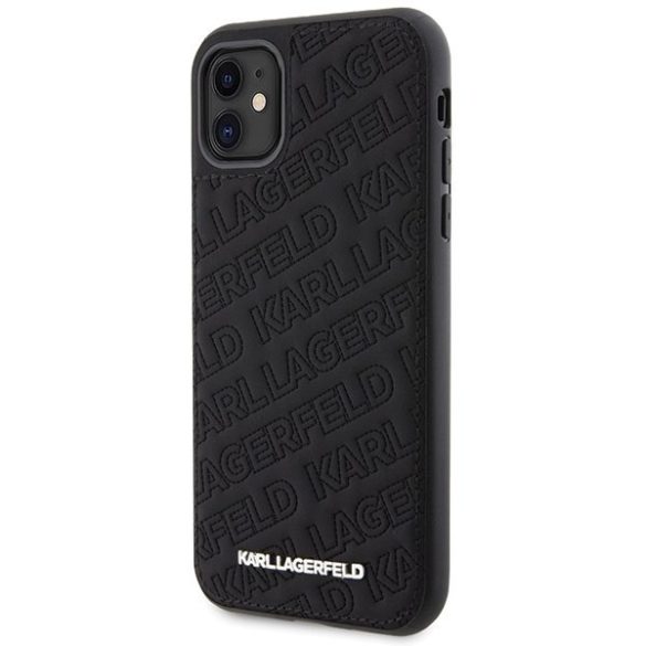 Karl Lagerfeld KLHCN61PQKPMK iPhone 11 / Xr 6.1" fekete keménytok steppelt K mintával