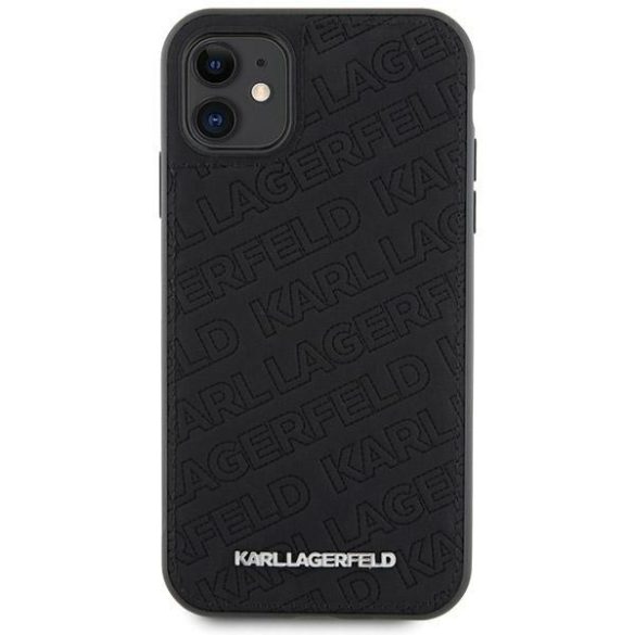 Karl Lagerfeld KLHCN61PQKPMK iPhone 11 / Xr 6.1" fekete keménytok steppelt K mintával