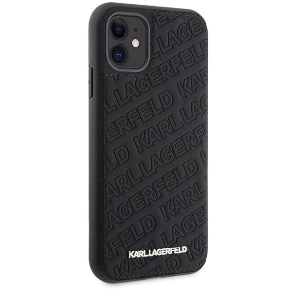 Karl Lagerfeld KLHCN61PQKPMK iPhone 11 / Xr 6.1" fekete keménytok steppelt K mintával