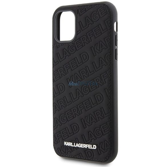 Karl Lagerfeld KLHCN61PQKPMK iPhone 11 / Xr 6.1" fekete keménytok steppelt K mintával