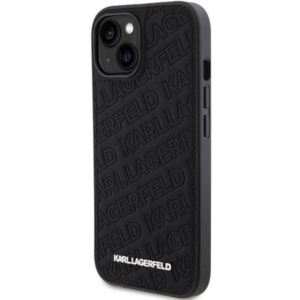 Karl Lagerfeld KLHCP15SPQKPMK iPhone 15 / 14 / 13 6.1" fekete keménytok steppelt K minta