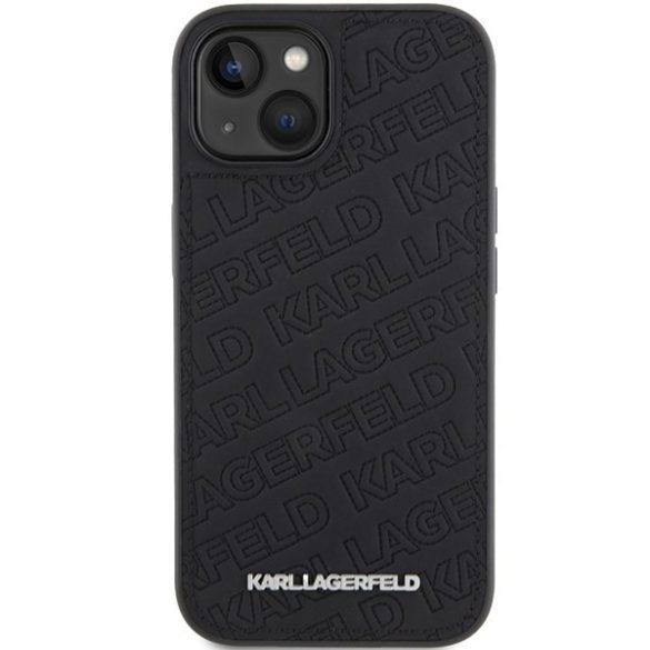 Karl Lagerfeld KLHCP15SPQKPMK iPhone 15 / 14 / 13 6.1" fekete keménytok steppelt K minta