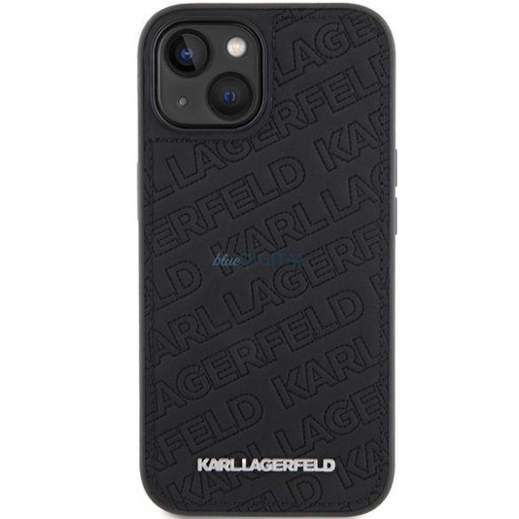 Karl Lagerfeld KLHCP15SPQKPMK iPhone 15 / 14 / 13 6.1" fekete keménytok steppelt K minta