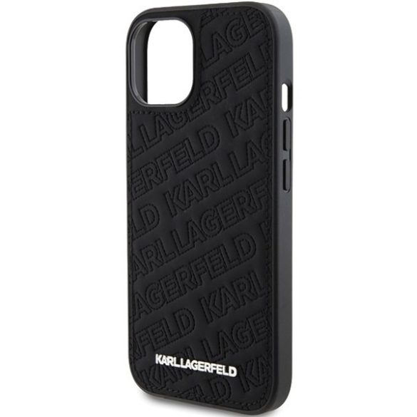 Karl Lagerfeld KLHCP15SPQKPMK iPhone 15 / 14 / 13 6.1" fekete keménytok steppelt K minta