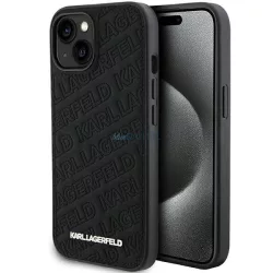   Karl Lagerfeld KLHCP15MPQKPMK iPhone 15 Plus 6.7" fekete keménytok steppelt K minta