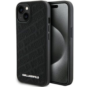 Karl Lagerfeld KLHCP15MPQKPMK iPhone 15 Plus / 14 Plus 6.7" fekete keménytok steppelt K minta