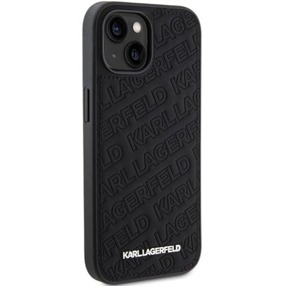 Karl Lagerfeld KLHCP15MPQKPMK iPhone 15 Plus / 14 Plus 6.7" fekete keménytok steppelt K minta