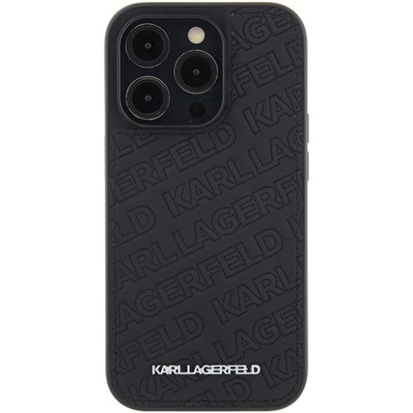 Karl Lagerfeld KLHCP15LPQKPMK iPhone 15 Pro 6.1" fekete keménytok steppelt K mintával