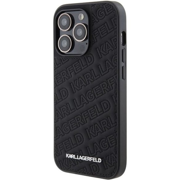 Karl Lagerfeld KLHCP15XPQKPMK iPhone 15 Pro Max 6.7" fekete keménytok steppelt K mintával