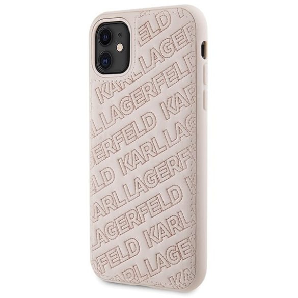 Karl Lagerfeld KLHCN61PQKPPMP iPhone 11 / Xr 6.1" rózsaszín keménytok steppelt K minta