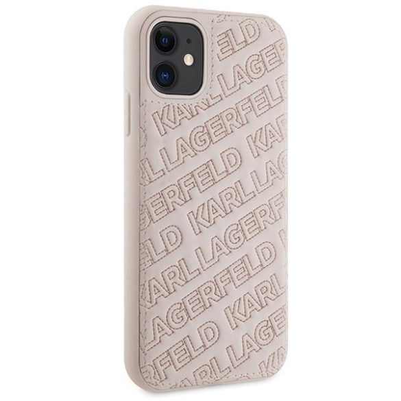 Karl Lagerfeld KLHCN61PQKPPMP iPhone 11  6.1" rózsaszín keménytok steppelt K minta