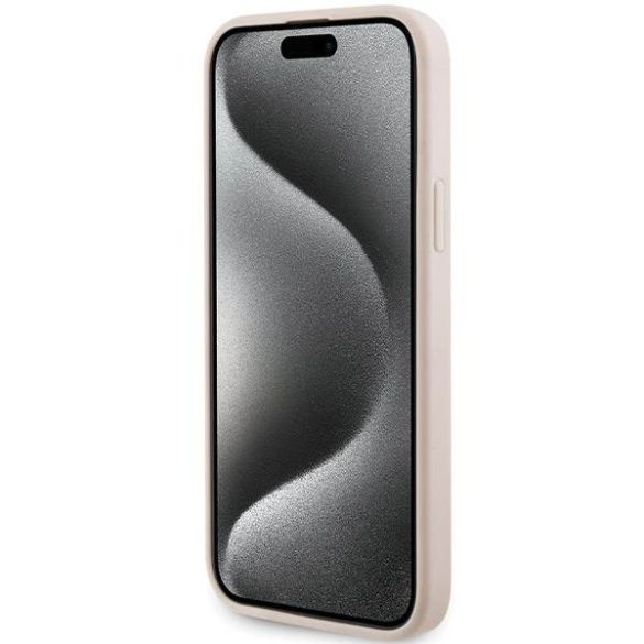 Karl Lagerfeld KLHCP15SPQKPPMP iPhone 15 / 14 / 13 6.1" rózsaszín keménytok steppelt K mintás tokkal