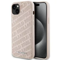   Karl Lagerfeld KLHCP15MPQKPMP iPhone 15 Plus 6.7" rózsaszín keménytok steppelt K minta
