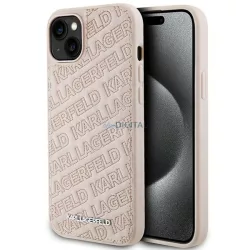   Karl Lagerfeld KLHCP15MPQKPMP iPhone 15 Plus 6.7" rózsaszín keménytok steppelt K minta