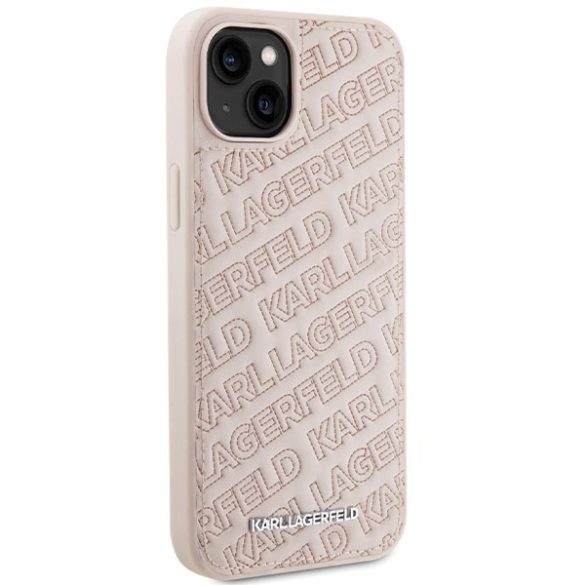 Karl Lagerfeld KLHCP15MPQKPMP iPhone 15 Plus / 14 Plus 6.7" rózsaszín keménytok steppelt K minta