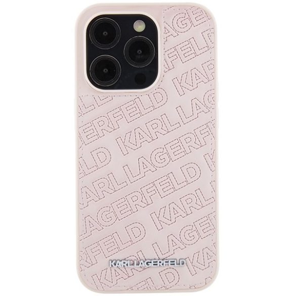 Karl Lagerfeld KLHCP15LPQKPPMP iPhone 15 Pro 6.1" rózsaszín keménytok steppelt K mintával