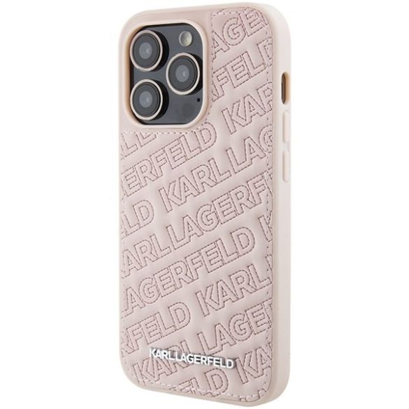 Karl Lagerfeld KLHCP15XPQQKPPMP iPhone 15 Pro Max 6.7" rózsaszín keménytok steppelt K mintával