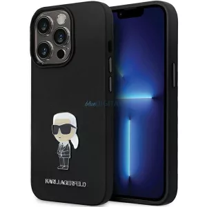Karl Lagerfeld KLHCP13LSMHHKNPK iPhone 13 Pro / 13 6.1" fekete szilikon ikonikus fém kitűző tok