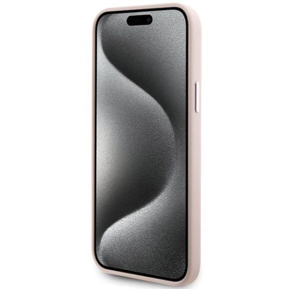 Karl Lagerfeld KLHCP15MSMHCNPP iPhone 15 Plus / 14 Plus 6.7" rózsaszín szilikon Choupette fém kitűzős tok
