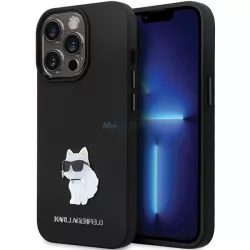   Karl Lagerfeld KLHCP13LSMHCNPK iPhone 13 Pro / 13 6.1" fekete keménytok szilikon C fém kitűző