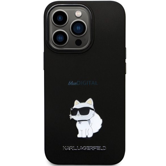 Karl Lagerfeld KLHCP13LSMHCNPK iPhone 13 Pro / 13 6.1" fekete keménytok szilikon C fém kitűző