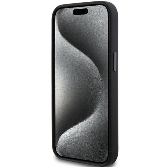 Karl Lagerfeld KLHCP15MSMHCNPK iPhone 15 Plus / 14 Plus 6.7" fekete szilikon Choupette fém kitűzős tok