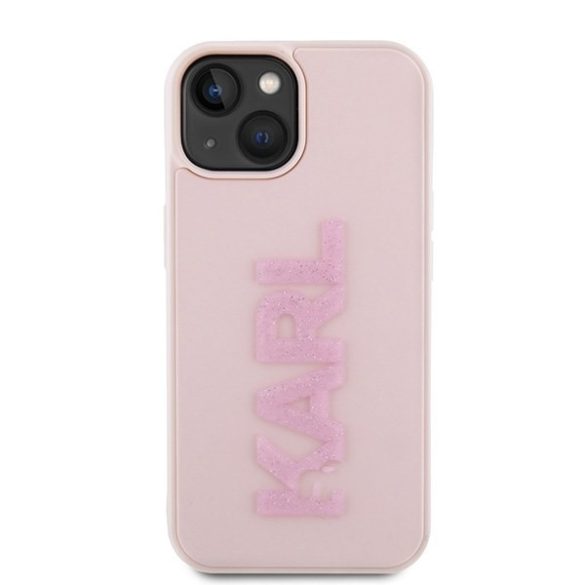 Karl Lagerfeld KLHCP15S3DMBKCP iPhone 15 / 14 / 13 6.1" rózsaszín keménytok 3D gumi csillogó logóval
