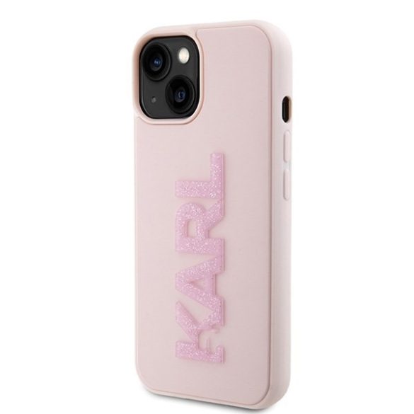 Karl Lagerfeld KLHCP15M3DMBKCP iPhone 15 Plus / 14 Plus 6.7" rózsaszín keménytok 3D gumi csillogó logóval