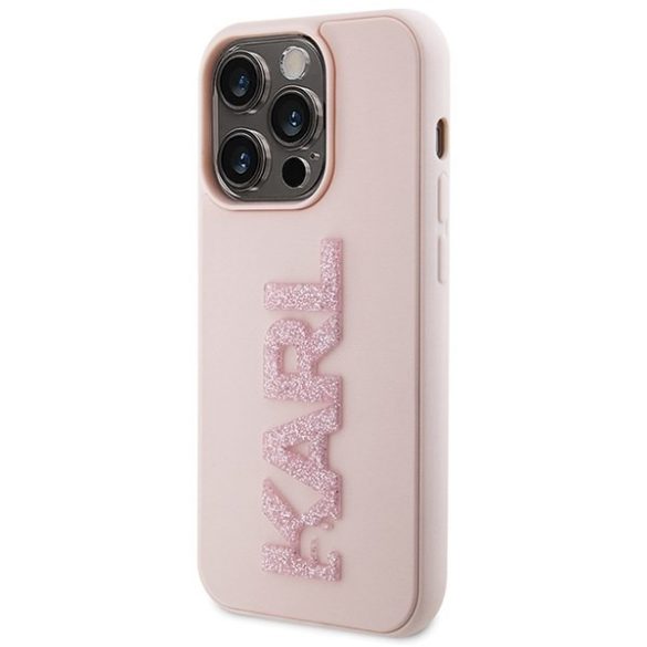 Karl Lagerfeld KLHCP15X3DMBKCP iPhone 15 Pro Max 6.7" rózsaszín keménytok 3D gumi csillogó logóval