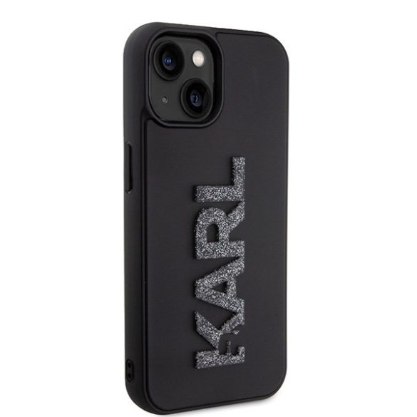 Karl Lagerfeld KLHCP15S3DMBKCK iPhone 15 / 14 / 13 6.1" fekete keménytok 3D gumi csillogó logóval