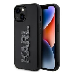   Karl Lagerfeld KLHCP15M3DMBKCK iPhone 15 Plus 6.7" fekete keménytok 3D gumi csillogó logóval