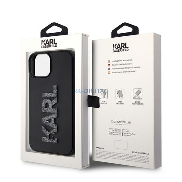 Karl Lagerfeld KLHCP15M3DMBKCK iPhone 15 Plus / 14 Plus 6.7" fekete keménytok 3D gumi csillogó logóval