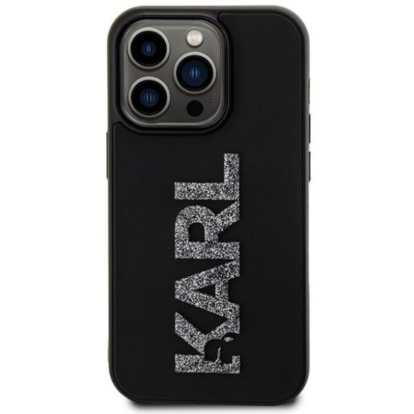 Karl Lagerfeld KLHCP15L3DMBKCK iPhone 15 Pro 6.1" fekete/kék keménytok 3D gumi csillogó logóval
