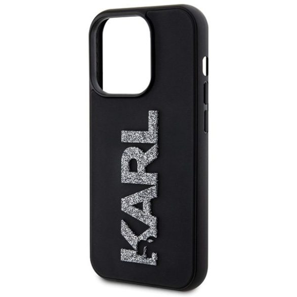 Karl Lagerfeld KLHCP15L3DMBKCK iPhone 15 Pro 6.1" fekete/kék keménytok 3D gumi csillogó logóval