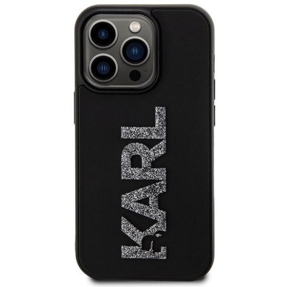 Karl Lagerfeld KLHCP15X3DMBKCK iPhone 15 Pro Max 6.7" fekete/kék keménytok 3D gumiból készült csillogó logóval