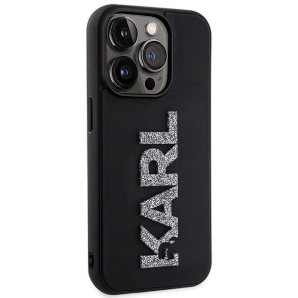 Karl Lagerfeld KLHCP15X3DMBKCK iPhone 15 Pro Max 6.7" fekete/kék keménytok 3D gumiból készült csillogó logóval